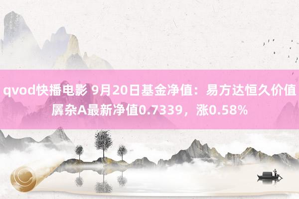 qvod快播电影 9月20日基金净值：易方达恒久价值羼杂A最新净值0.7339，涨0.58%