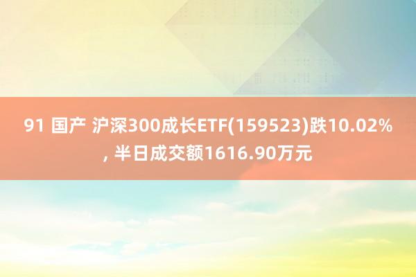 91 国产 沪深300成长ETF(159523)跌10.02%， 半日成交额1616.90万元