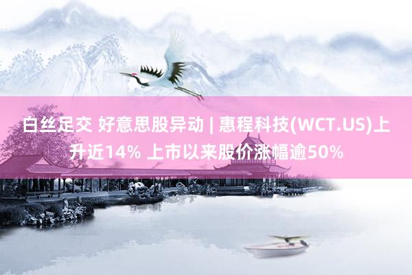 白丝足交 好意思股异动 | 惠程科技(WCT.US)上升近14% 上市以来股价涨幅逾50%