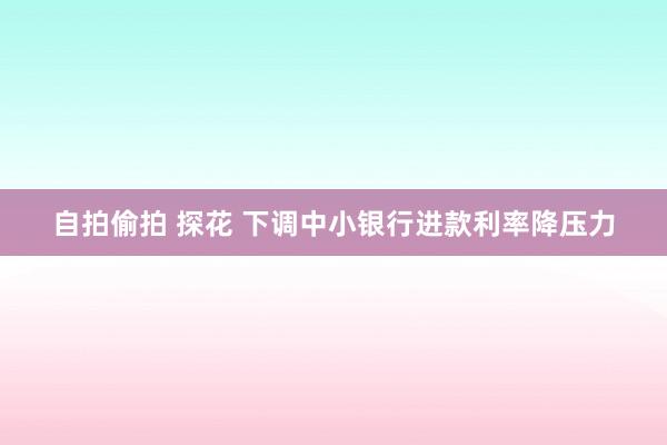 自拍偷拍 探花 下调中小银行进款利率降压力