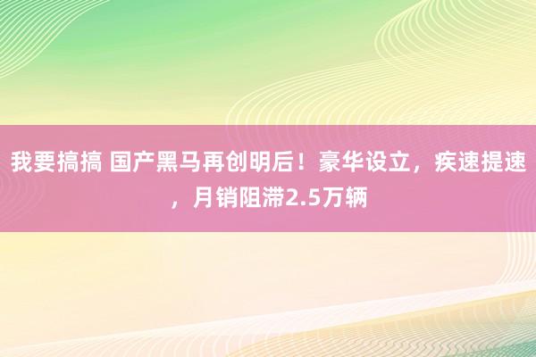 我要搞搞 国产黑马再创明后！豪华设立，疾速提速，月销阻滞2.5万辆