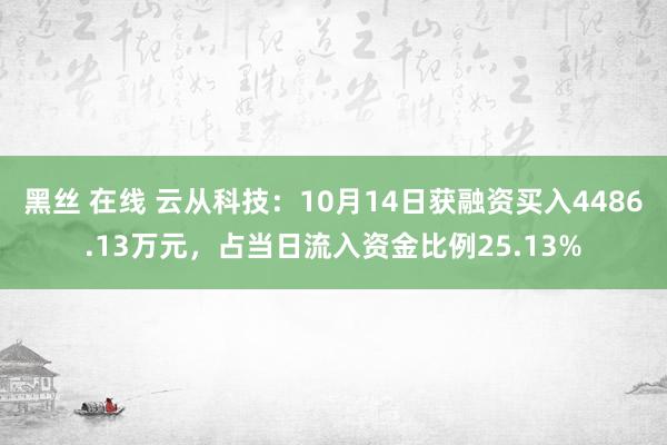 黑丝 在线 云从科技：10月14日获融资买入4486.13万元，占当日流入资金比例25.13%