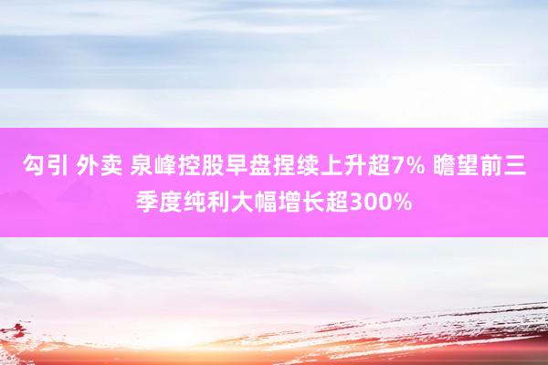 勾引 外卖 泉峰控股早盘捏续上升超7% 瞻望前三季度纯利大幅增长超300%