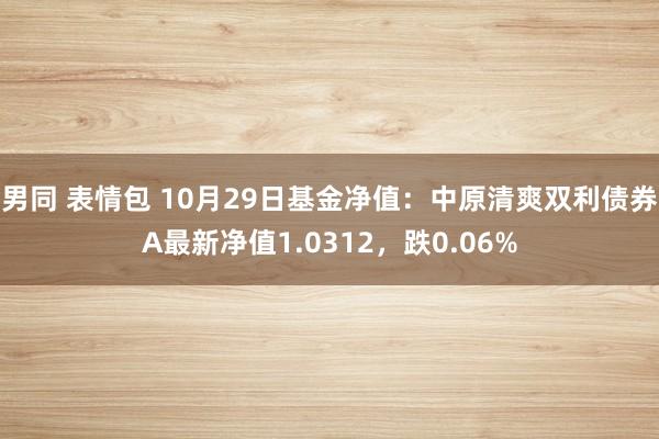 男同 表情包 10月29日基金净值：中原清爽双利债券A最新净值1.0312，跌0.06%