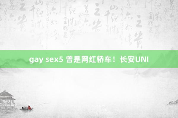 gay sex5 曾是网红轿车！长安UNI