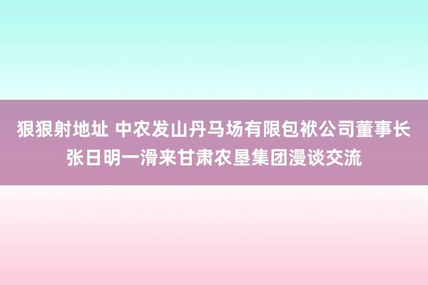 狠狠射地址 中农发山丹马场有限包袱公司董事长张日明一滑来甘肃农垦集团漫谈交流