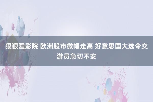 狠狠爱影院 欧洲股市微幅走高 好意思国大选令交游员急切不安