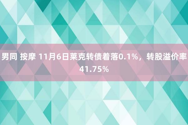 男同 按摩 11月6日莱克转债着落0.1%，转股溢价率41.75%