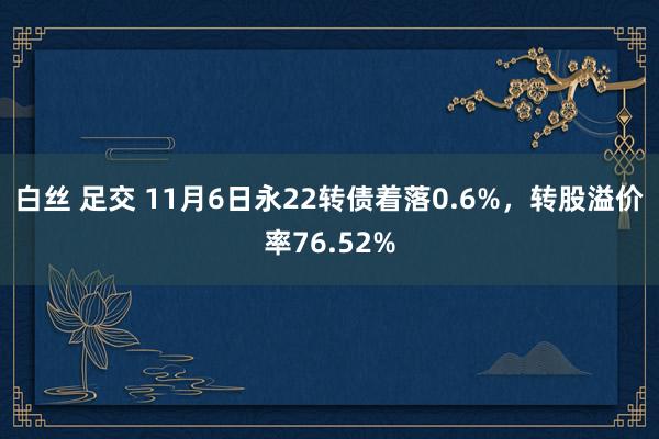 白丝 足交 11月6日永22转债着落0.6%，转股溢价率76.52%