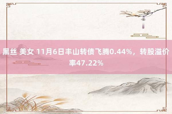 黑丝 美女 11月6日丰山转债飞腾0.44%，转股溢价率47.22%