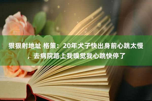 狠狠射地址 格策：20年犬子快出身前心跳太慢，去病院路上我嗅觉我心跳快停了