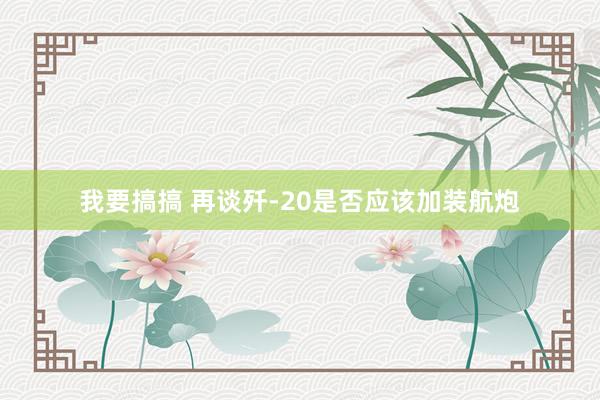 我要搞搞 再谈歼-20是否应该加装航炮