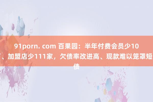 91porn. com 百果园：半年付费会员少10万、加盟店少111家，欠债率改进高、现款难以笼罩短债