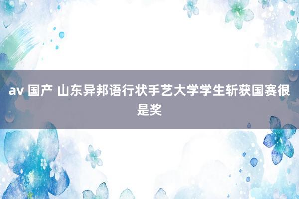 av 国产 山东异邦语行状手艺大学学生斩获国赛很是奖