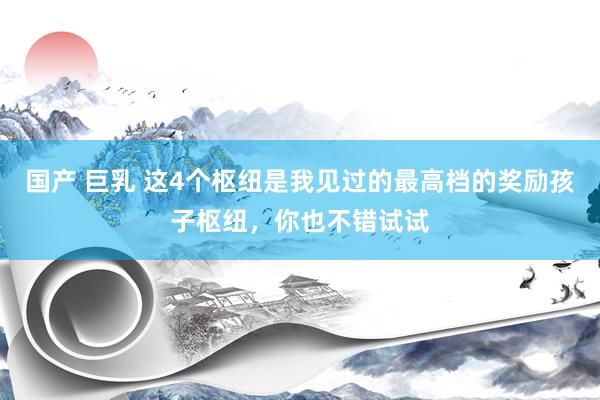 国产 巨乳 这4个枢纽是我见过的最高档的奖励孩子枢纽，你也不错试试