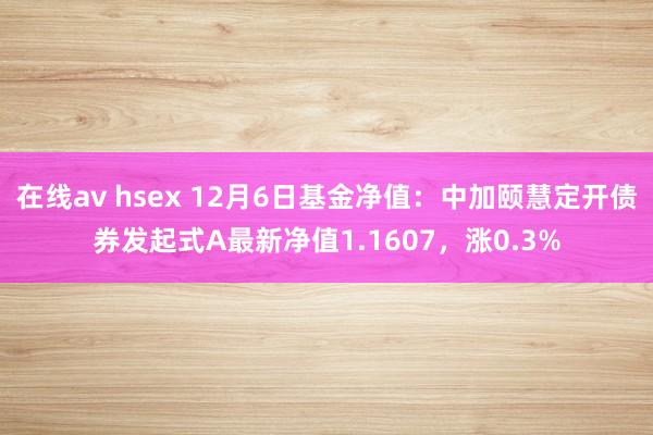 在线av hsex 12月6日基金净值：中加颐慧定开债券发起式A最新净值1.1607，涨0.3%