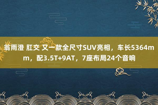 翁雨澄 肛交 又一款全尺寸SUV亮相，车长5364mm，配3.5T+9AT，7座布局24个音响