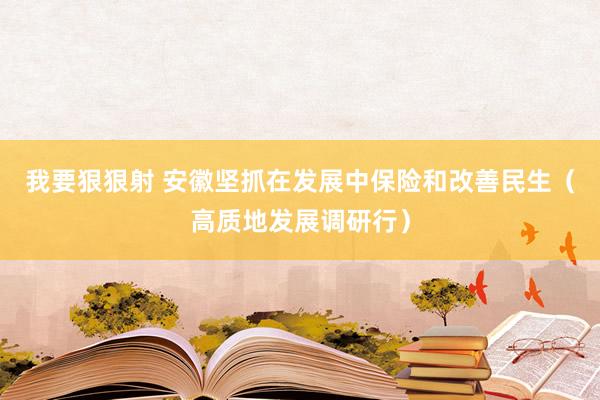 我要狠狠射 安徽坚抓在发展中保险和改善民生（高质地发展调研行）