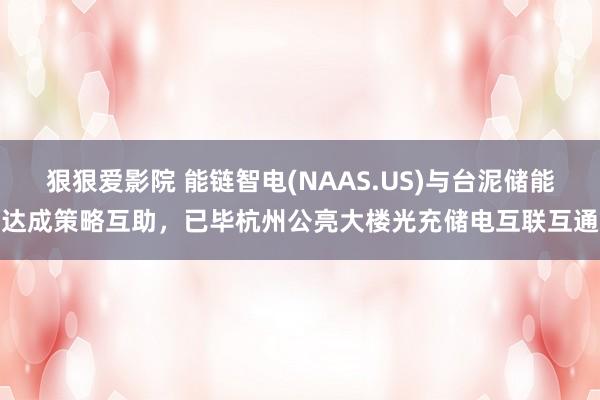 狠狠爱影院 能链智电(NAAS.US)与台泥储能达成策略互助，已毕杭州公亮大楼光充储电互联互通