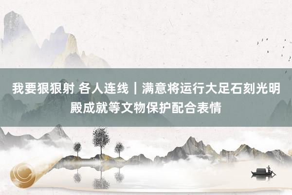 我要狠狠射 各人连线｜满意将运行大足石刻光明殿成就等文物保护配合表情