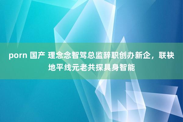 porn 国产 理念念智驾总监辞职创办新企，联袂地平线元老共探具身智能