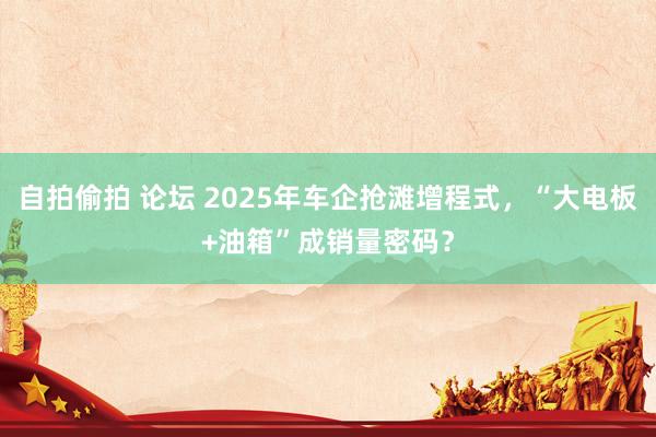 自拍偷拍 论坛 2025年车企抢滩增程式，“大电板+油箱”成销量密码？