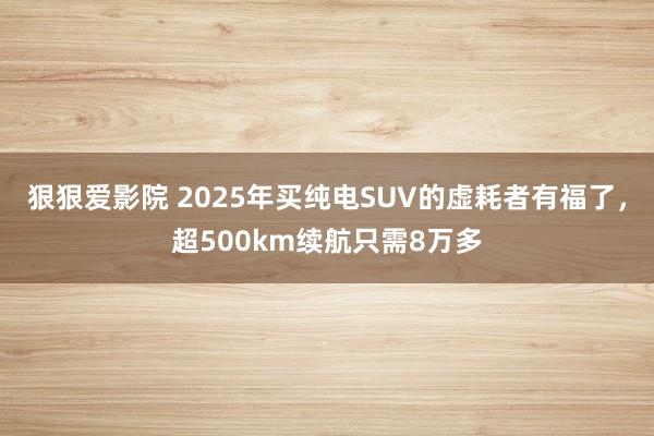 狠狠爱影院 2025年买纯电SUV的虚耗者有福了，超500km续航只需8万多