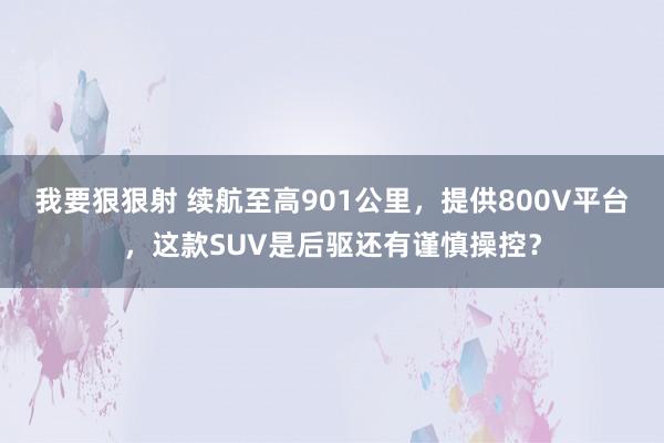 我要狠狠射 续航至高901公里，提供800V平台，这款SUV是后驱还有谨慎操控？