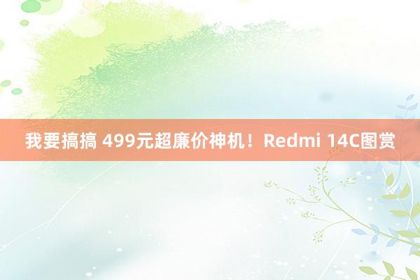 我要搞搞 499元超廉价神机！Redmi 14C图赏