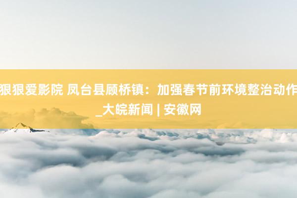 狠狠爱影院 凤台县顾桥镇：加强春节前环境整治动作_大皖新闻 | 安徽网