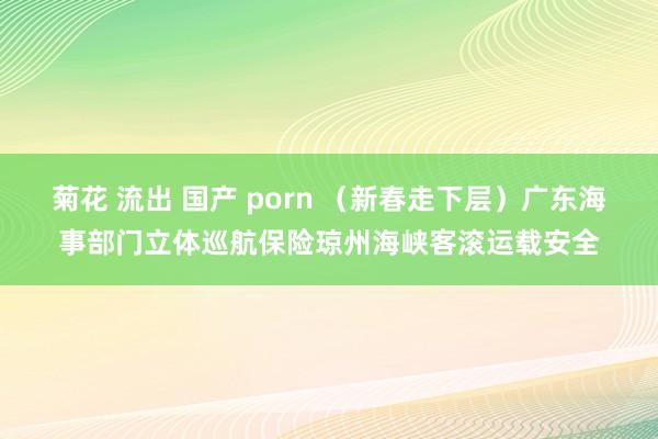 菊花 流出 国产 porn （新春走下层）广东海事部门立体巡航保险琼州海峡客滚运载安全